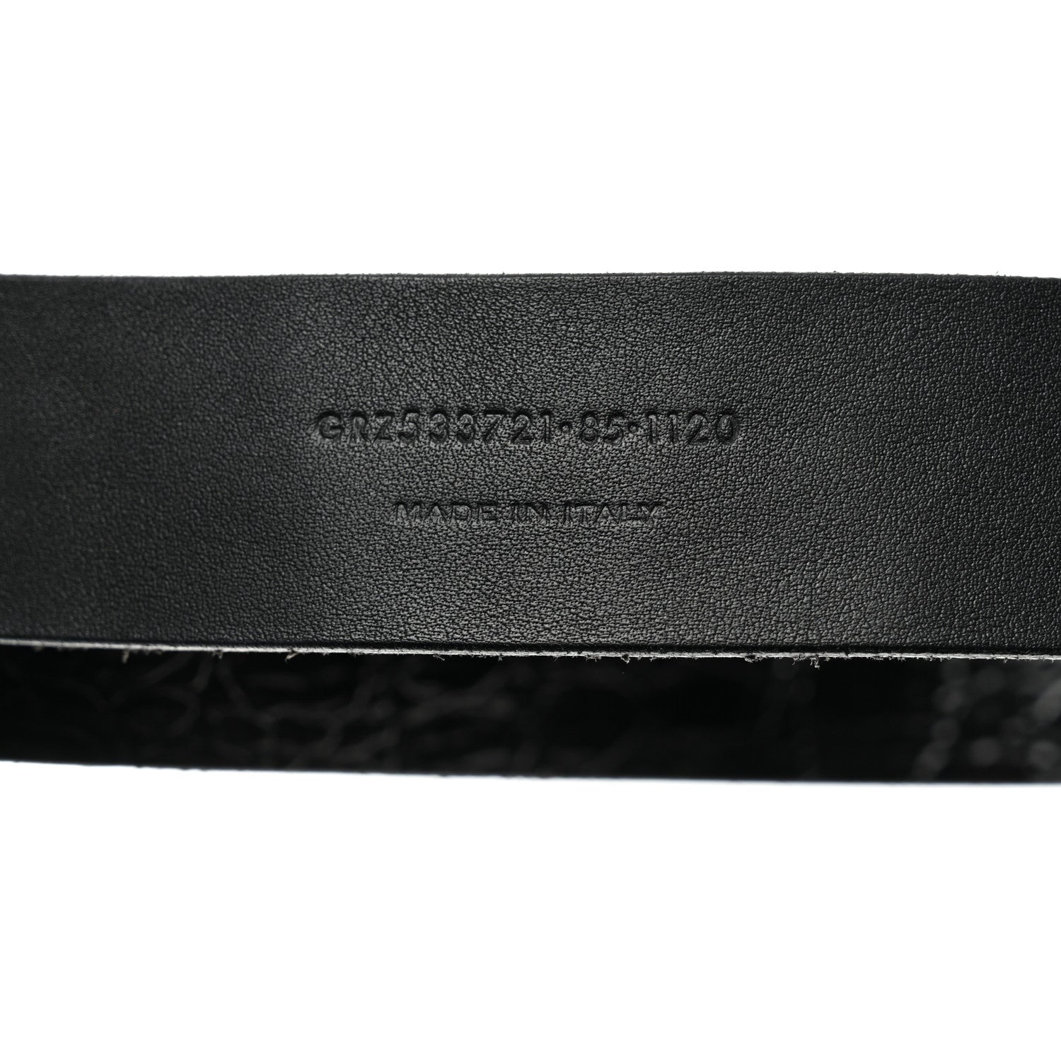 Saint Laurent Calfskin Embossed Monogram Celtique Belt 85 34 Black 5 of 9