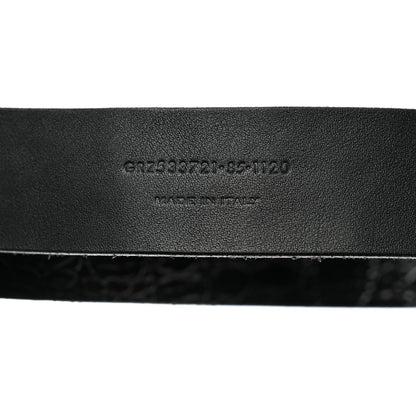 Saint Laurent Calfskin Embossed Monogram Celtique Belt 85 34 Black 5 of 9