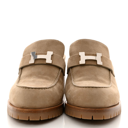 Hermes Suede Goatskin Flore 60 Mules 40 Beige 2 of 9