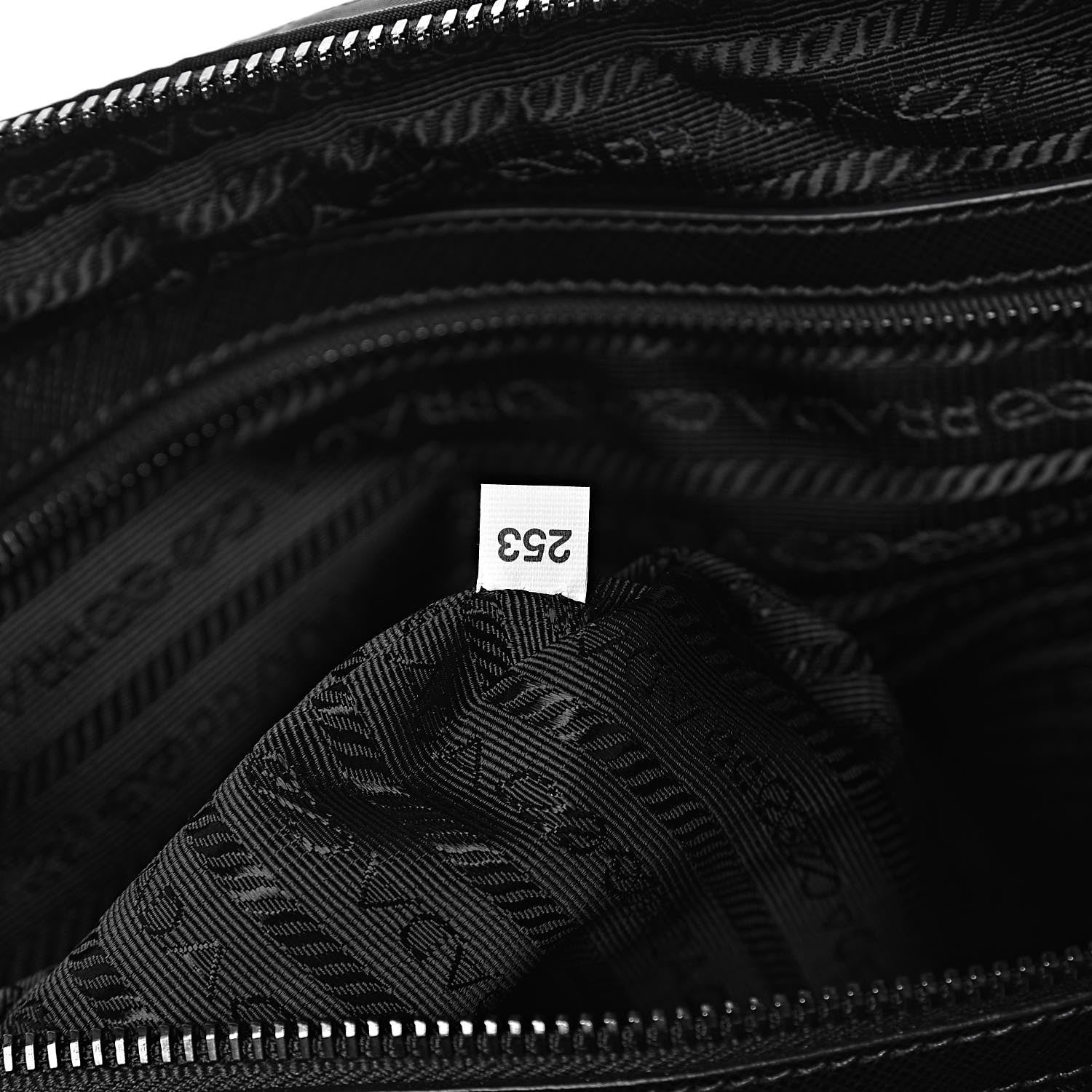 Prada Tessuto Nylon Saffiano Metal Triangle Logo Work Bag Black 7 of 10