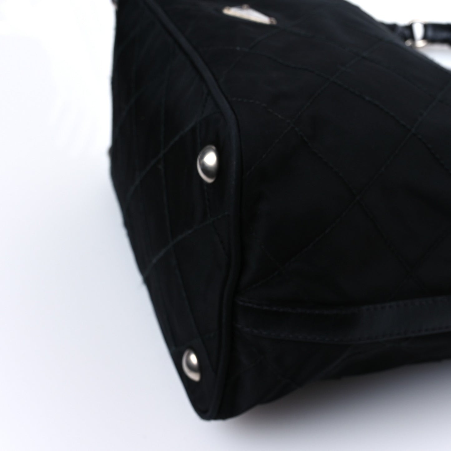 Tessuto Nylon Stitched Hobo Black