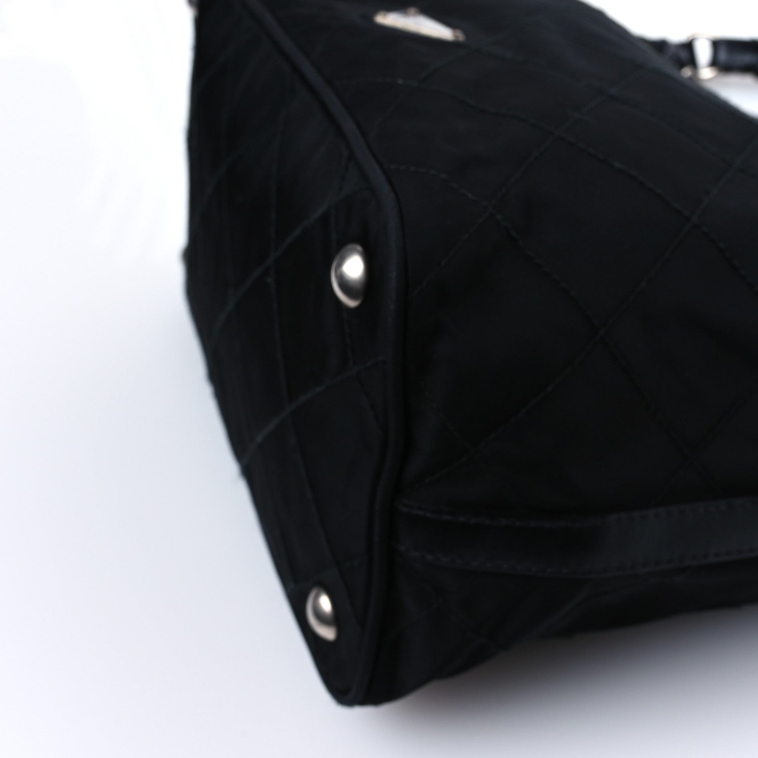 Prada Tessuto Nylon Stitched Hobo Black 9 of 12