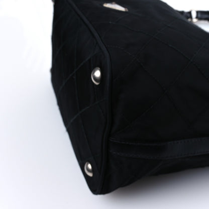 Prada Tessuto Nylon Stitched Hobo Black 9 of 12