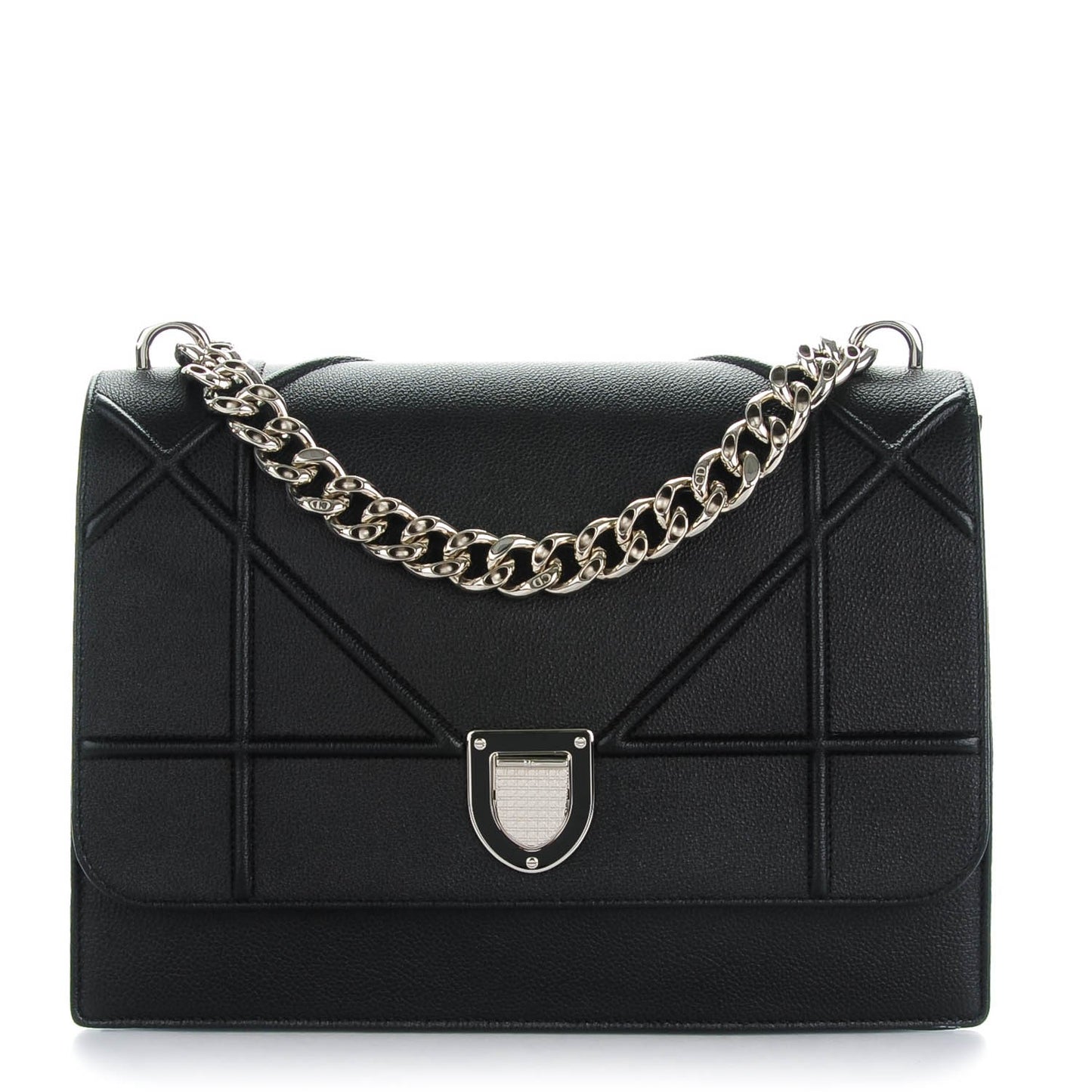 Grained Calfskin Diorama Satchel Black
