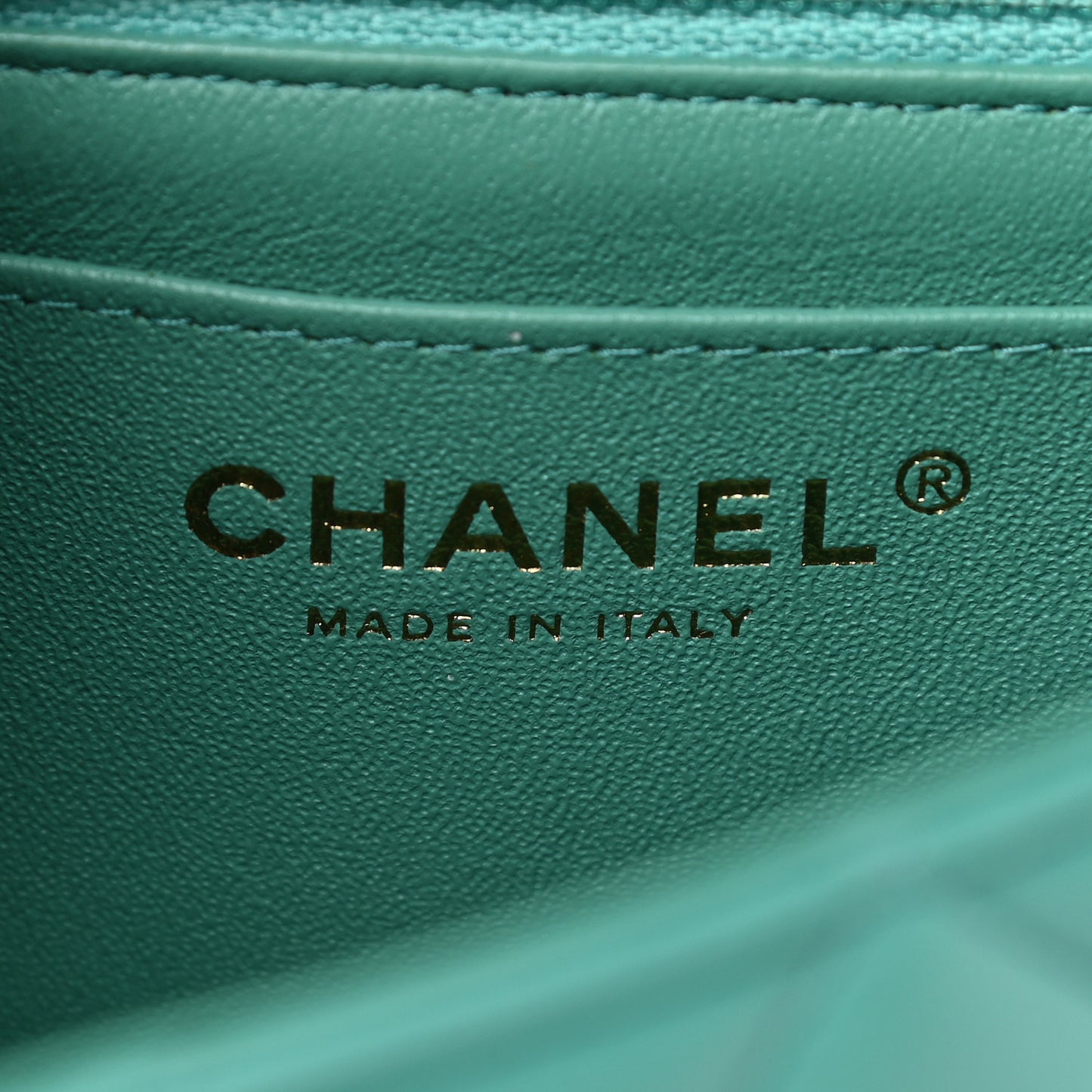 Lambskin Quilted Mini Rectangular Flap Turquoise