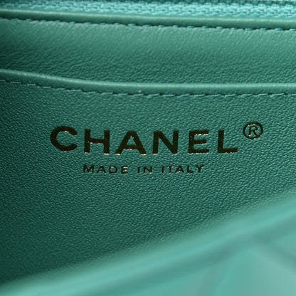 Chanel Lambskin Quilted Mini Rectangular Flap Turquoise 6 of 9