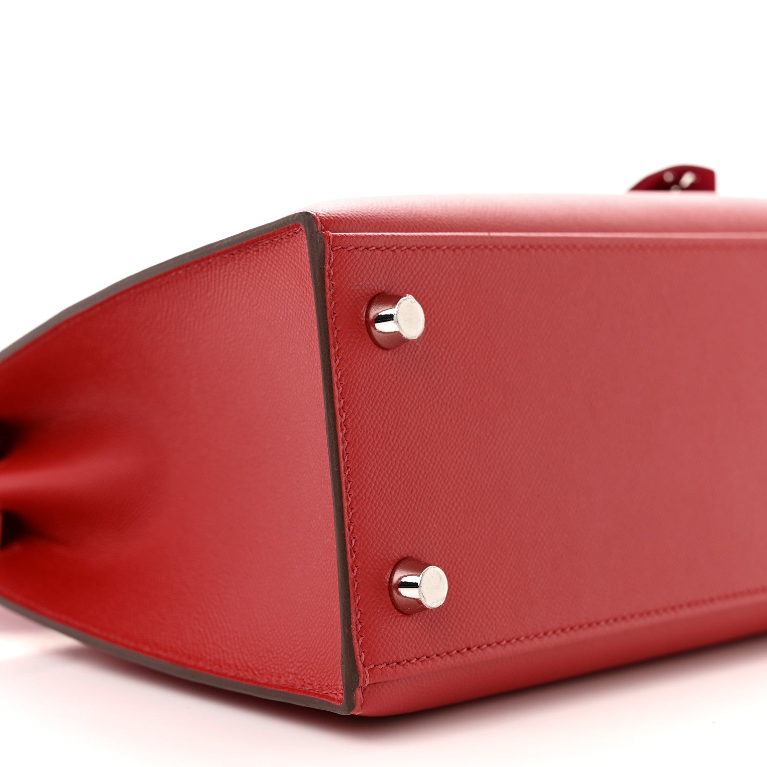 Hermes Madame Calfskin Verso Kelly Sellier 25 Rouge Piment Rose Shocking 9 of 10