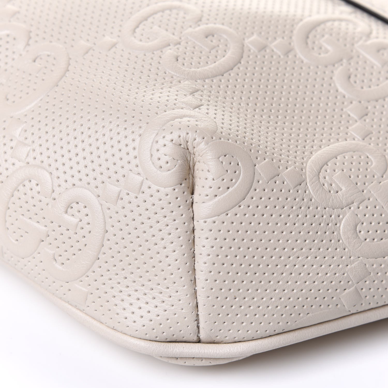 Gucci Calfskin GG Tennis Embossed Belt Bag Mystic White 10 of 11