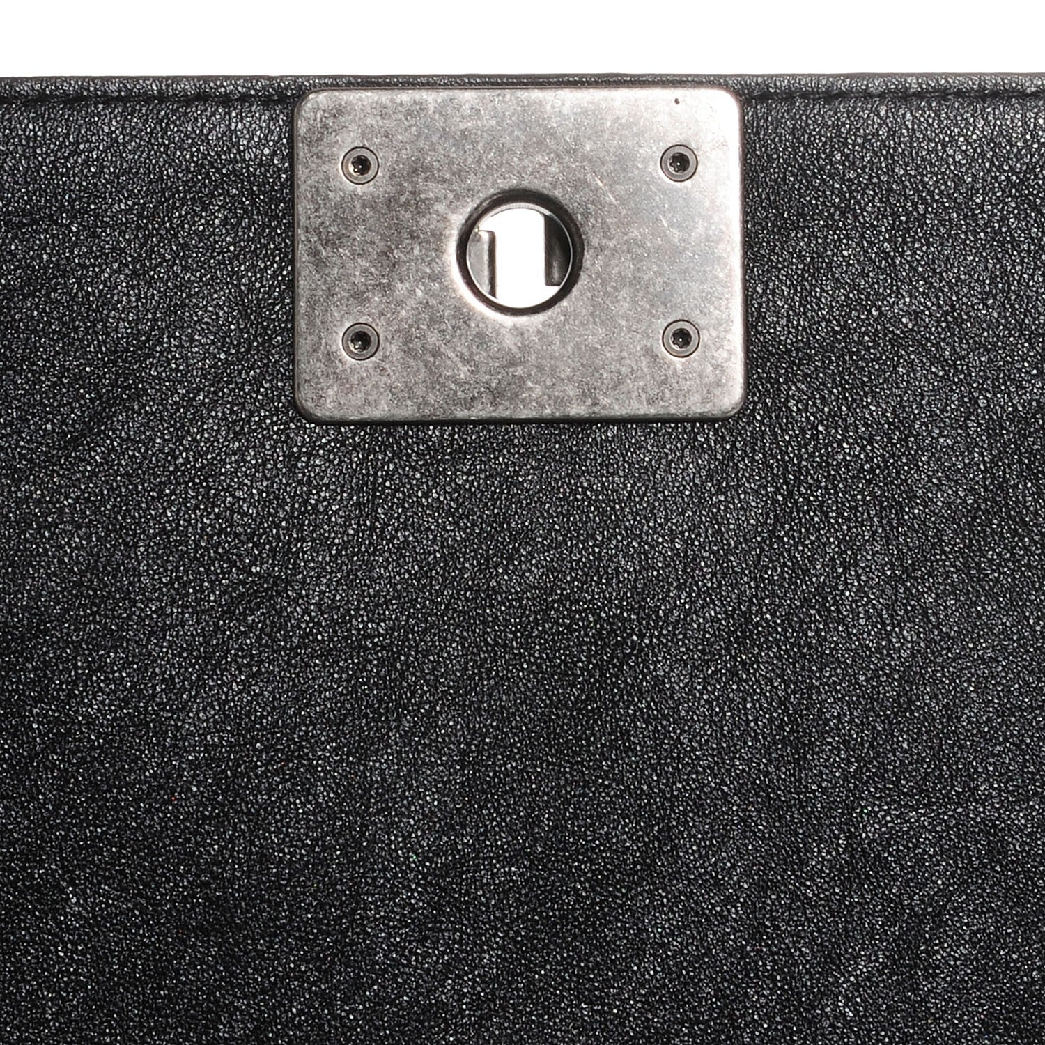 Chanel Metallic Calfskin Quilted Large Boy Flap Black 6 of 9