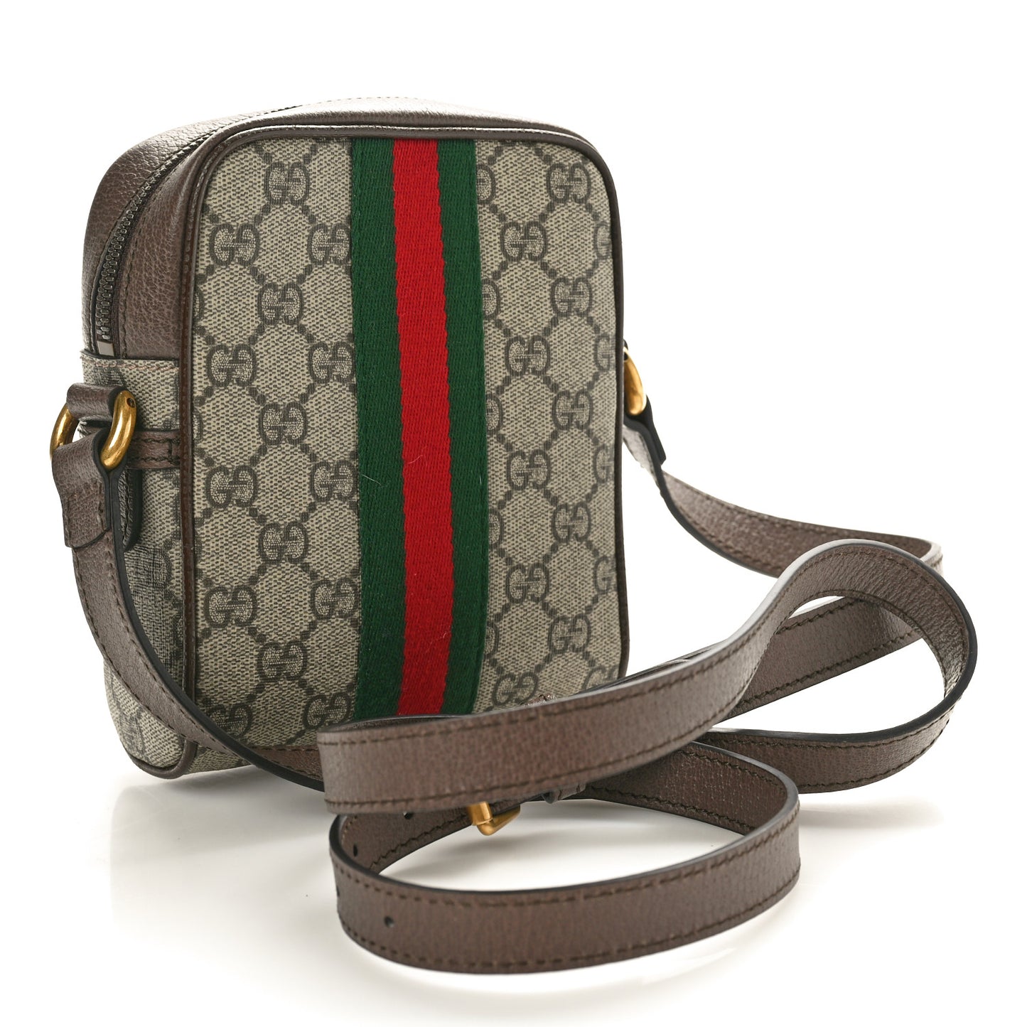 GG Supreme Monogram Web Mini Ophidia Messenger Brown