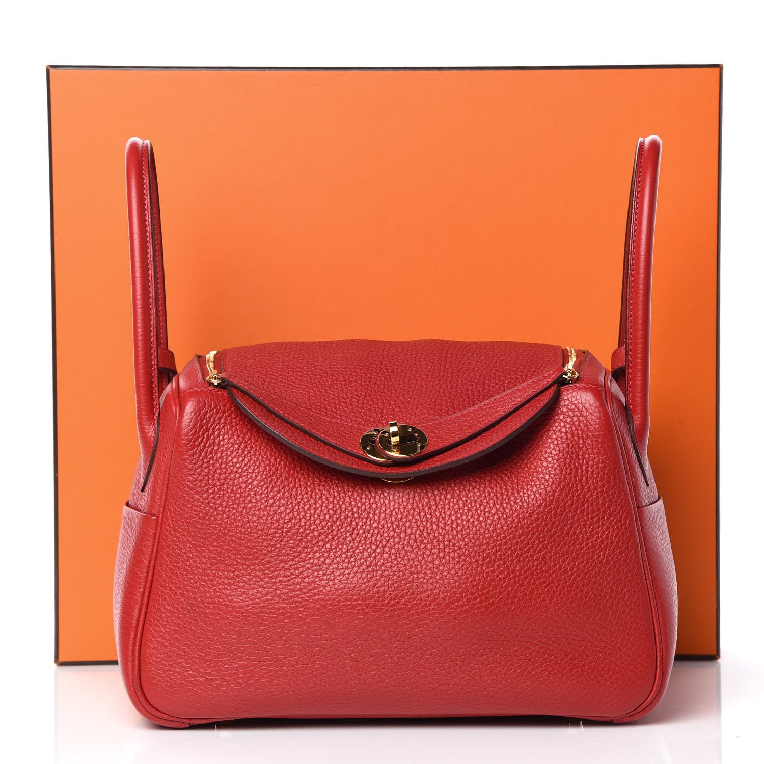 Hermes Taurillon Clemence Lindy 26 Rouge Casaque 14 of 14
