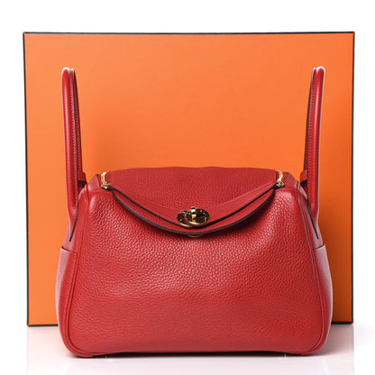 Hermes Taurillon Clemence Lindy 26 Rouge Casaque 14 of 14