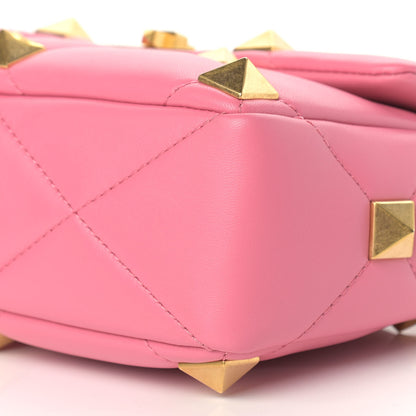 Valentino Garavani Nappa Medium Roman Stud Shoulder Bag Flamingo Pink 8 of 10