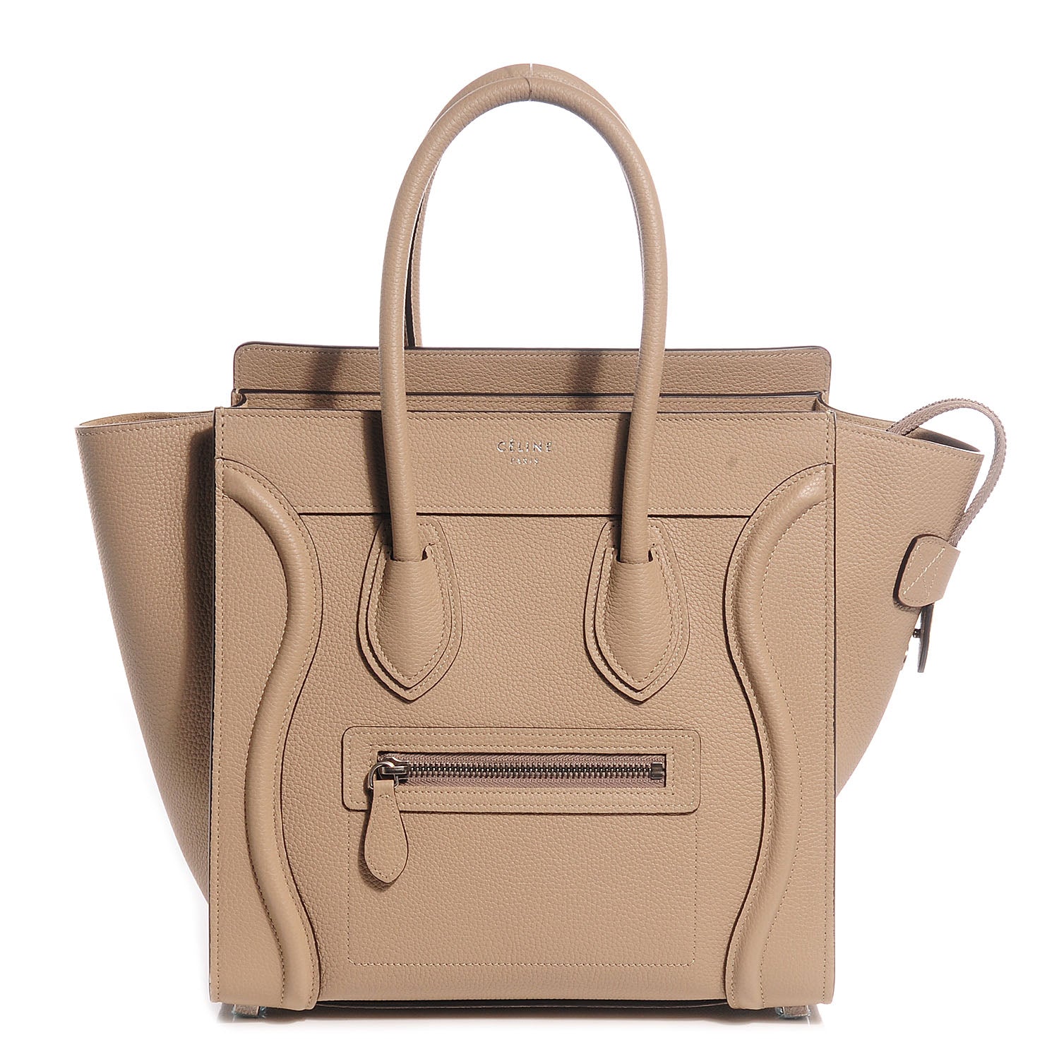Celine Drummed Calfskin Micro Luggage Dune 1 of 8