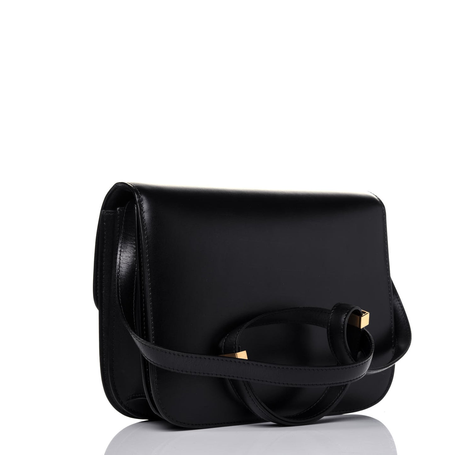Box Calfskin Medium Classic Box Flap Bag Black