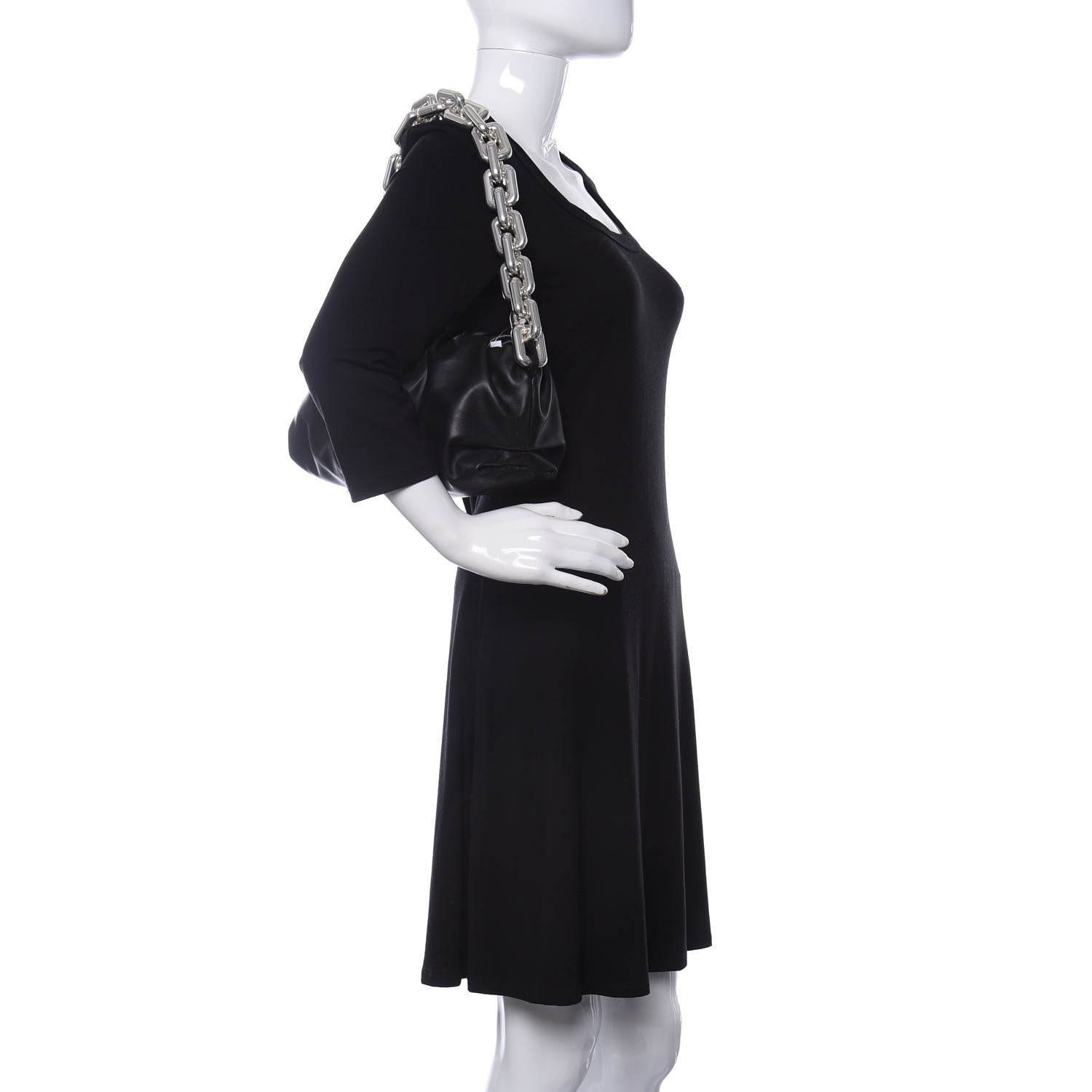 Bottega Veneta Calfskin The Pouch Chain Black 2 of 10