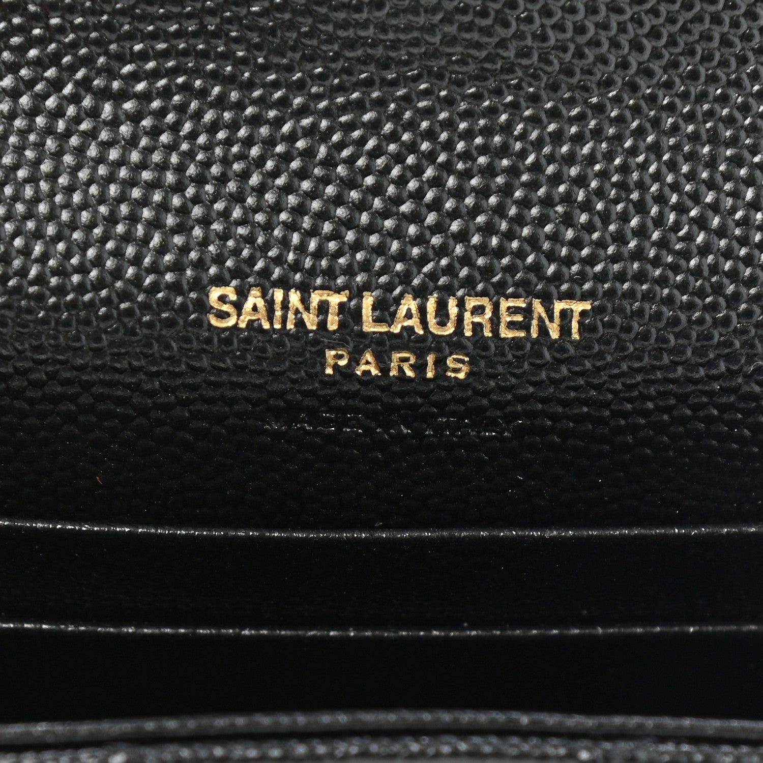 Saint Laurent Grain De Poudre Matelasse Chevron Small Monogram Envelope Wallet Black 6 of 7