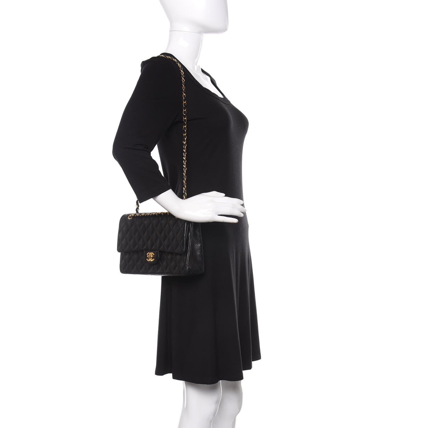 Chanel Lambskin Quilted Medium Double Flap Black 2 of 11