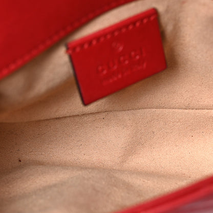 Gucci Calfskin Matelasse Super Mini GG Marmont Shoulder Bag Hibiscus Red 8 of 19