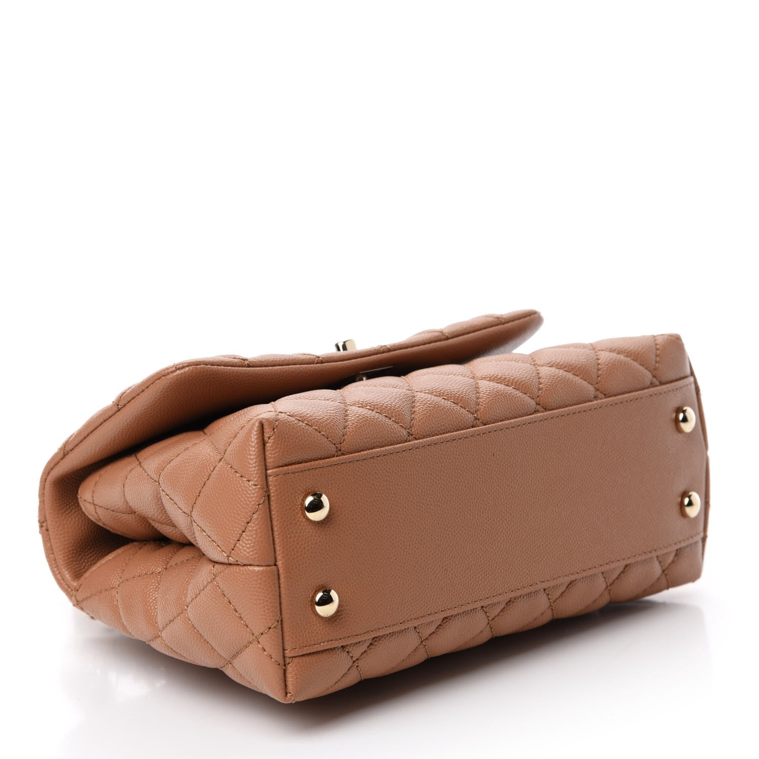Chanel Caviar Quilted Lizard Embossed Mini Coco Handle Flap Brown 5 of 12
