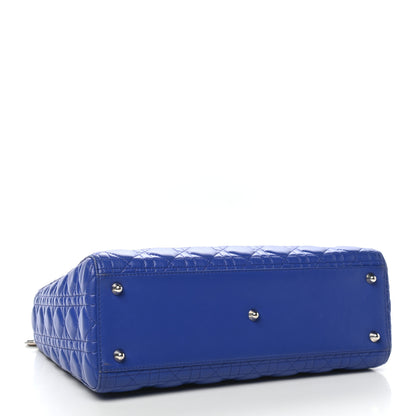 Christian Dior Lambskin Cannage Large Lady Dior Blue 4 of 10