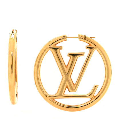 Louis Vuitton Metal Louise Hoop Earrings Gold 1 of 5
