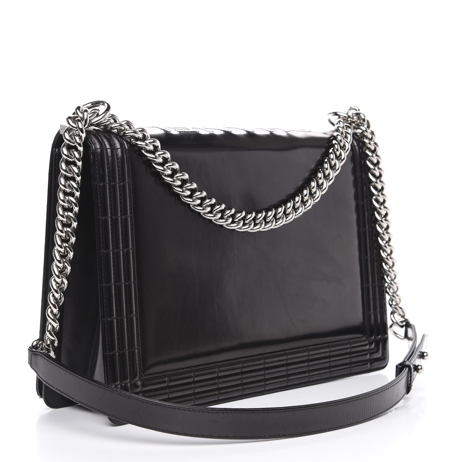 Chanel Glazed Calfskin Large Boy Flap Black 2 of 13