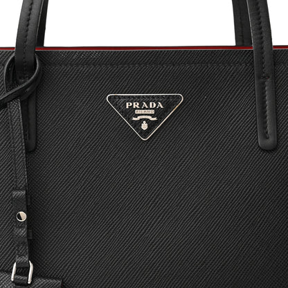 Prada Saffiano Cuir Shopping Tote Black Fuoco 9 of 17