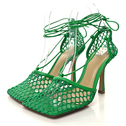 Bottega Veneta Mesh Nappa Stretch Ankle Tie 90mm Sandals 36 Grass 3 of 7