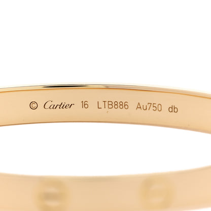 Cartier 18K Yellow Gold LOVE Bracelet 16 3 of 8