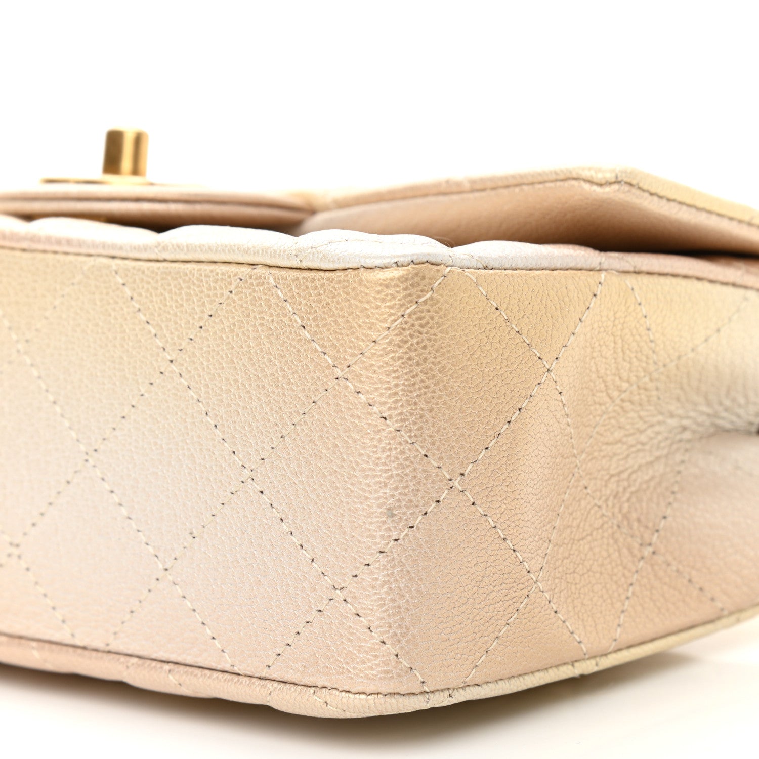 Chanel Metallic Goatskin Quilted Mini Rectangular Flap Gold 9 of 9