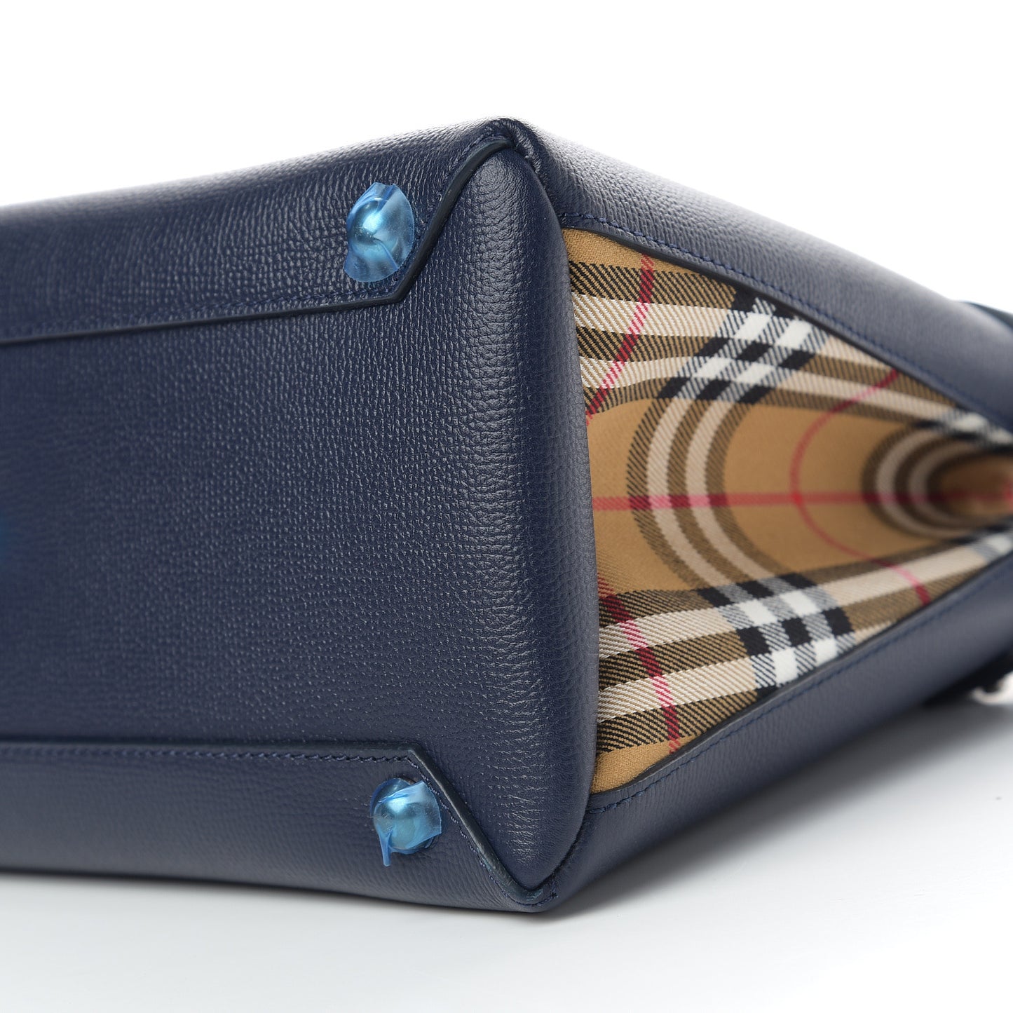 Derby Calfskin Vintage Check Medium Banner Tote Regency Blue