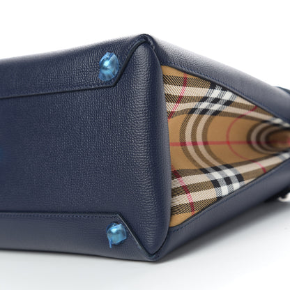 Burberry Derby Calfskin Vintage Check Medium Banner Tote Regency Blue 10 of 10