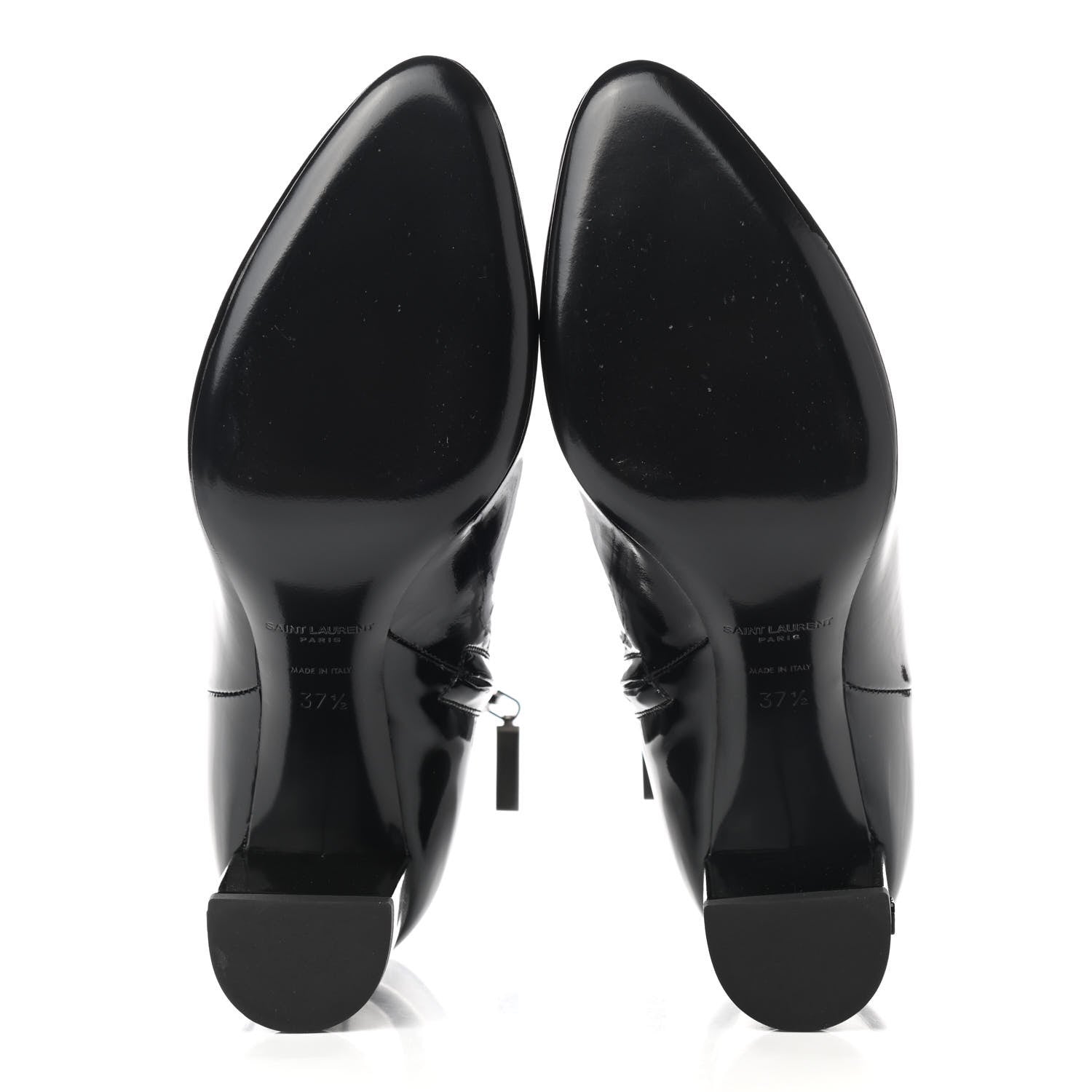 Saint Laurent Patent Loulou Ankle Zip Boot 37.5 Black 5 of 10