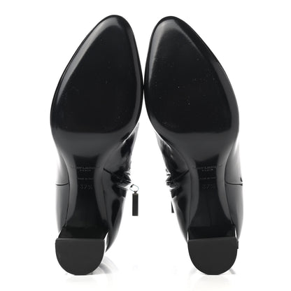 Saint Laurent Patent Loulou Ankle Zip Boot 37.5 Black 5 of 10