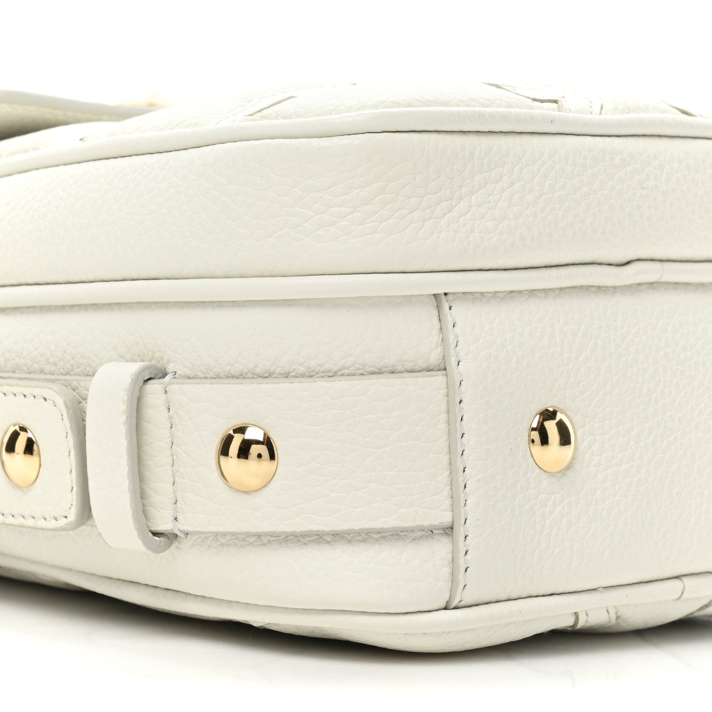 Calfskin Gancini Camera Case New White