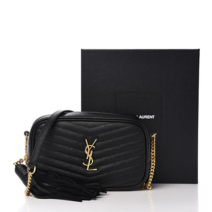Saint Laurent Grain De Poudre Matelasse Monogram Mini Lou Camera Bag Black 10 of 10