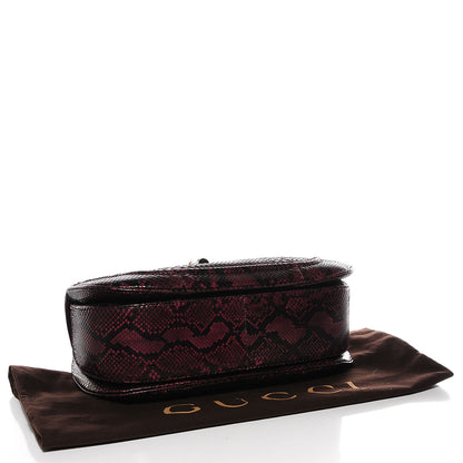 Gucci Python Large New Bamboo Top Handle Bag Bordeaux 4 of 9