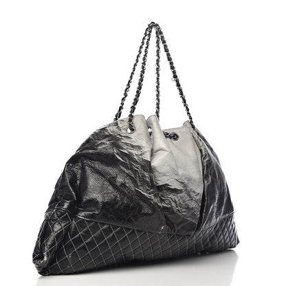 Chanel Vinyl Quilted Melrose Degrade Tote Black 3 of 13