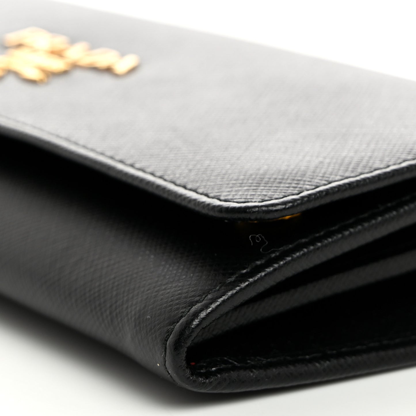 Saffiano Lux Chain Wallet Black