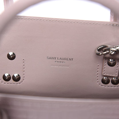 Saint Laurent Calfskin Crocodile Embossed Baby Sac De Jour Rose Antic 6 of 15