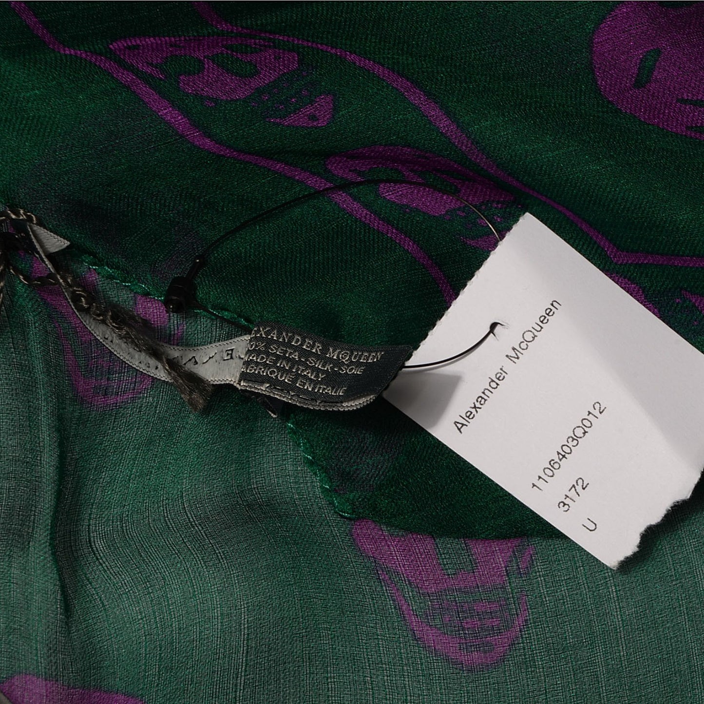 Silk Chiffon Skull Scarf Green