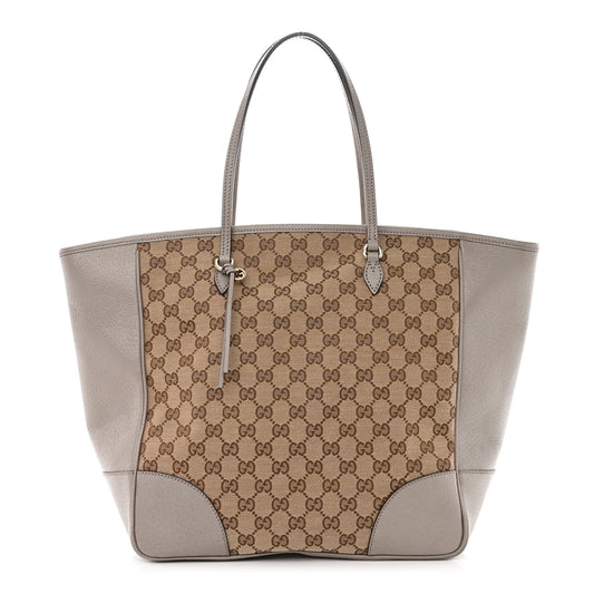 Monogram Medium Bree Zippered Tote Beige Grey