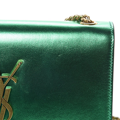 Saint Laurent Nappa Silk Small Classic Monogram Kate Satchel Jasmine Green 11 of 18