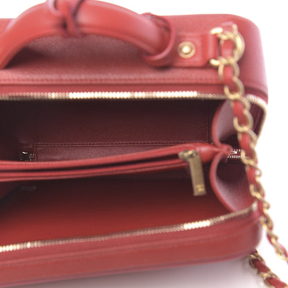 Chanel Caviar Quilted Medium CC Filigree Vanity Case Red 6 of 11