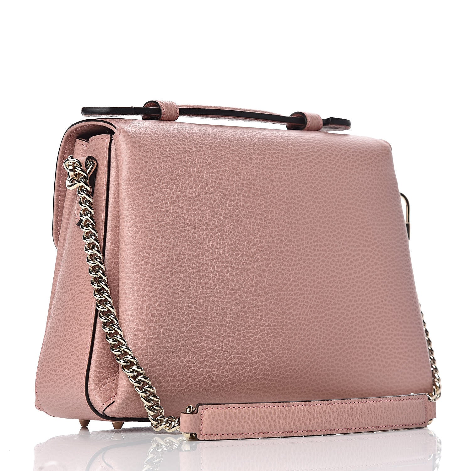 Gucci Dollar Calfskin Interlocking G Top Handle Shoulder Bag Soft Pink 3 of 10