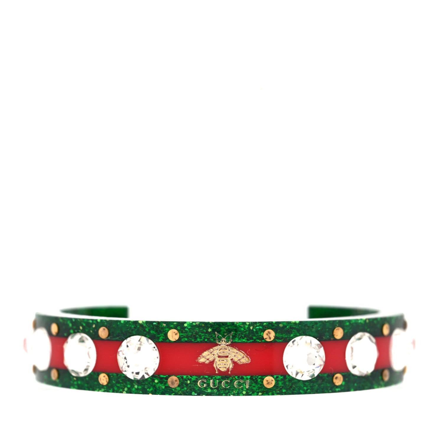 Gucci Crystal Web Cuff 16 Green Red Green Red 1 of 4