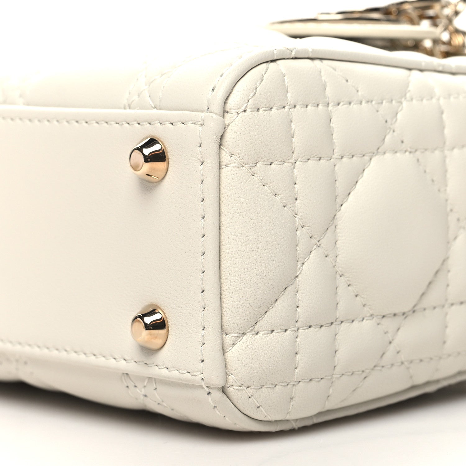 Christian Dior Lambskin Cannage Mini Lady Dior White 9 of 9