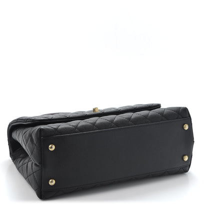Chanel Caviar Lizard Quilted Small Coco Handle Flap Black 3 of 10