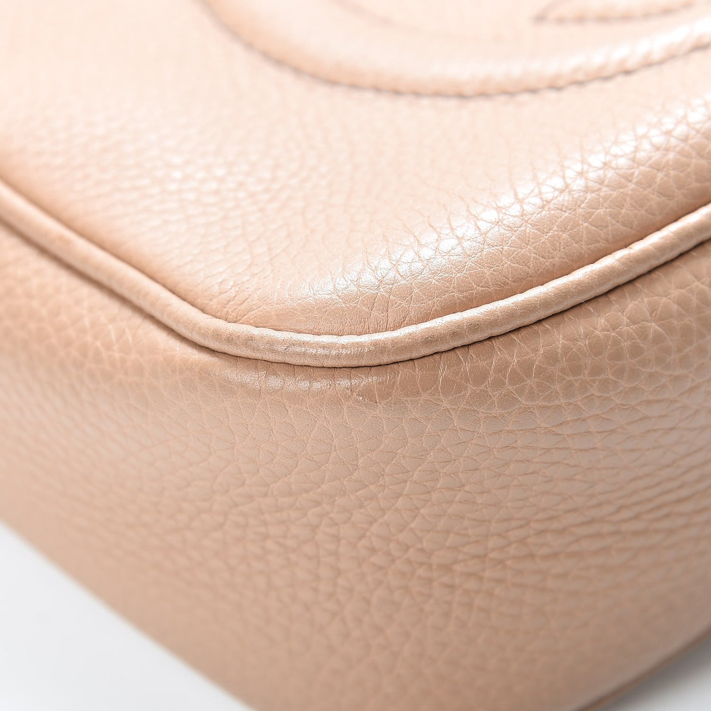 Pebbled Calfskin Small Soho Disco Bag Rose Beige